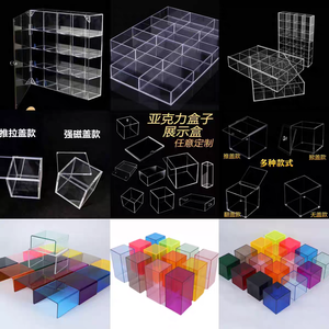 Clear Eco-Friendly For Acrylic Storage Display Stand <strong>Box</strong> <strong>Riser</strong> With Dust Cover And Custom Logo - Product Image 4