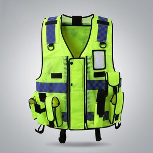 Gilet de sécurité moto réfléchissant personnalisé pour l'été, vêtement haute protection avec gilet tactique fluorescent pour la circulation - Product Image 2