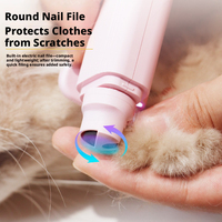 Coupe-ongles 2-en-1 pour animaux de compagnie avec lumière LED pour la visualisation des veines, lime électrique, tondeuse de toilettage pour chiens et chats, arrêt rapide et sûr