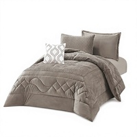 Ensemble de couette et couvre-lit en velours de lait polyester de luxe, à motif floral, 3D ondulé, côtelé, gaufré, respirant, chaud pour l'hiver, OEM ODM