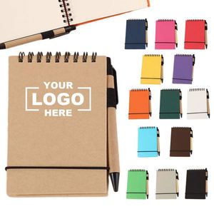 Custom Solid Color Eco-Friendly <b>Mini</b> Portable Pocket <b>Notebook</b> for Giveaways Trade Shows Flip-Up Design Spiral <b>Notebooks</b> with Pen - Product Image 1
