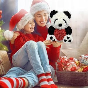 Ours en roses artificielles, ours en fleurs <span class=keywords><strong>éternel</strong></span>les, coffret cadeau pour la Saint-Valentin, la fête des mères, un anniversaire, une remise de diplôme, avec lumière LED - Product Image 4