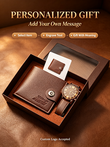 Hot Selling 2026 Men's Gift Set 2 1 Business Quartz Watch Leather Wallet Combo Exquisite Box Packed <strong>Birthday</strong> <strong>Present</strong> Model M2302 - Product Image 5
