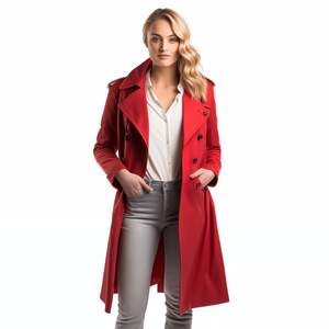 Cappotto lungo all'ingrosso di Trench di cotone personalizzato Trench signore grigio cappotti marroni donne <span class=keywords><strong>Shearling</strong></span> viola <span class=keywords><strong>donna</strong></span> - Product Image 3
