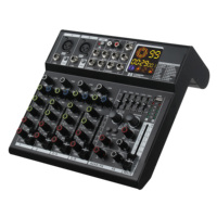 Console de mixage professionnelle à faible bruit, 8 canaux, DSP EQ, châssis métallique, pour diffusion en direct, karaoké, mariage