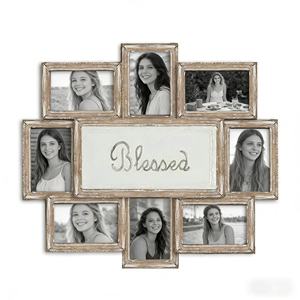 Cadre photo en bois « Famille Bénie » format 6x8, 12 ouvertures, <span class=keywords><strong>collage</strong></span> multi-photos pour accrocher au mur, pour afficher les souvenirs à la maison - Product Image 1