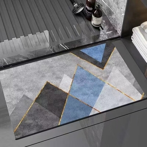Moderne Anti-Rutsch-Bade matte für den Hauseingang Ovaler Kieselalgen schlamm mit Tech-Stoff oberfläche Soft Print Maschinen gefertigte Boden matte - Product Image 6