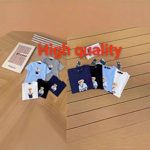 Chemise décontractée pour couple Ralf <span class=keywords><strong>RL</strong></span> à manches courtes imprimée ours, en pur coton, respirante, durable, compressée, printemps-été, coupe ample - Product Image 1