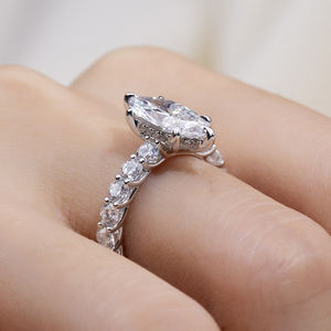 Bague en or blanc 14 carats avec diamant de laboratoire Messi Jewelry MSR-2009 pour femme - Product Image 6