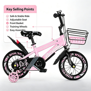 <span class=keywords><strong>Bicicleta</strong></span> Infantil Ligera con Marco Anticorrosión, Neumáticos Gruesos de Goma <span class=keywords><strong>y</strong></span> Decoración de Dibujos Animados para Niños Pequeños - Product Image 4