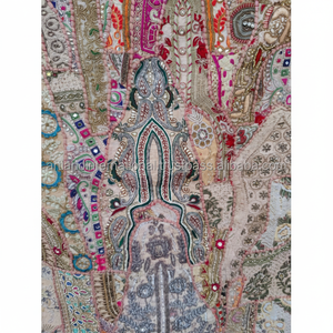 Textiles bordados Patchwork diseño Banjara estilo con cuentas ilustraciones con cuentas Patchwork hecho a mano tapiz Vintage pared arte pesado - Product Image 1