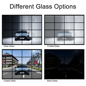 Hayden Livraison rapide Portes de garage sectionnelles en verre trempé transparent à pleine vue en aluminium de taille personnalisée pour les maisons - Product Image 3