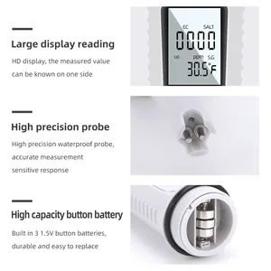 Medidor de Salinidad 4 en 1 HEDAO, Multifuncional, TDS/EC, Salinidad, Gravedad Específica, Temperatura, Detector Digital de Calidad del Agua - Product Image 6