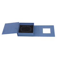 Boîte cadeau rigide magnétique à double porte avec fenêtre, logo personnalisé de luxe, pour emballage de bijoux et de parfums