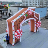 Arche gonflable géante en forme de maison de pain d'épices de Noël pour marché de Noël