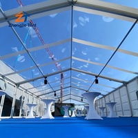 Tente en verre moderne pour salles d'exposition, pavillon transparent spacieux de 20x30m pour salons professionnels, événements commerciaux, conférences industrielles