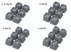 भारी-शुल्क 3-4.3 इंच आयताकार प्लास्टिक फर्नीचर रेज़दार ब्लॉक लिफ्ट और वॉशिंग मशीन समर्थन 4000 पाउंड - Product Image 4