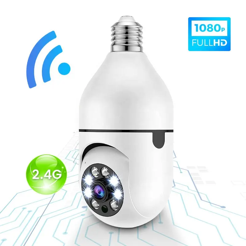 Fábrica 1080P HD Casa Inteligente Vigilância Sem Fio Câmera de Lâmpada Câmera IP Wifi P2P Sem Fio 360 Graus PTZ Light Blub Camera