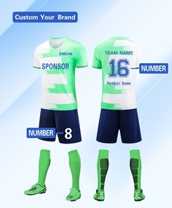 Kit da Allenamento Calcio Personalizzabile con Colore Duraturo, Uniforme <span class=keywords><strong>di</strong></span> Squadra 100% Poliestere, <span class=keywords><strong>Maglia</strong></span> Traspirante ad Asciugatura Rapida con Scollo a V e Vestibilità Comoda - Product Image 6