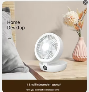 Wholesale Home Small Mini Chargeable Portable <b>Foldable</b> Rechargeable Desktop <b>Desk</b> Table Fan With Battery and Led Light - Product Image 2