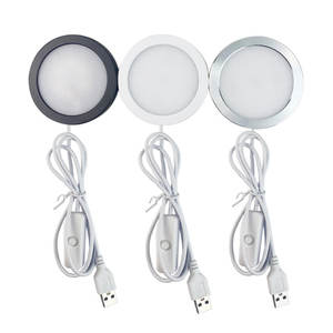 Luz LED USB para Gabinete SMD2835 con Interruptor, <span class=keywords><strong>Cable</strong></span> de 5V, Luces Bajo Muebles, Luz Fría, Cálida, Neutra, Blanca, Lámpara de Techo, Montaje Superficial, 3 Vatios - Product Image 1