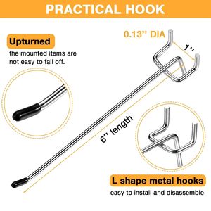 Bán Hot Chrome kim loại Pegboard dây hiển thị Hooks mẫu miễn phí cho siêu thị và cửa hàng sử dụng sắt vật liệu thép - Product Image 6