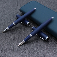 Stylo plume à encre noire de marques exclusives avec pointe en feutre doré pour l'écriture des étudiants dans une boîte cadeau en métal laiton