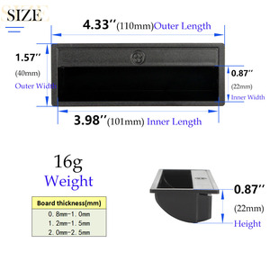 <strong>Black</strong> Kitchen Cabinet Closet <strong>Door</strong> Finger Pull Plastic Recessed Invisible Cupboard Sliding <strong>Door</strong> Pulls Handle - Product Image 3