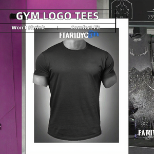 Camiseta Deportiva Negra para Hombre, con Logotipo Personalizado, Tejido Elástico de Algodón y Elastano, Método de Impresión Digital - Product Image 2