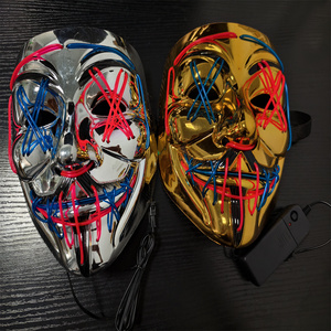 Máscara Purge de Halloween con Cable EL de Neón, Hecha a Mano, con 3 Modos de Iluminación, PVC Ecológico, Disfraz de Fiesta <span class=keywords><strong>para</strong></span> Adultos - Product Image 5