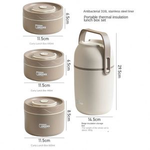 New 316L Stainless Steel <b>Insulated</b> <b>Lunch</b> <b>Box</b> for Office and Student Use Microwave Safe Portable - Product Image 5
