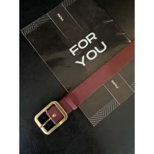 Cinturón de Cuero Genuino para Mujer, Hebilla Rectangular de Color Sólido, Cinturón Casual de Piel de Vaca - Product Image 1