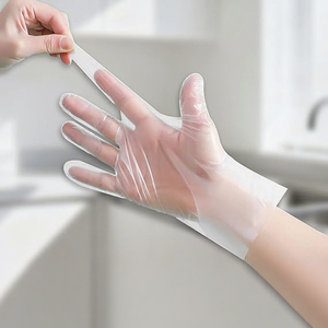 Gants jetables en plastique imperméables TPE HDPE PE pour l'alimentation et le nettoyage domestique, vente en gros d'usine - Product Image 1