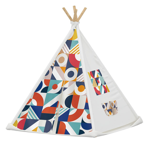 Juguetes educativos soporte de plástico 3D DIY pirámide tipi tienda Glamping dosel tipi azul tienda para niños casa de juegos - Product Image 5