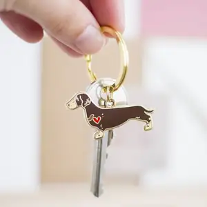supplier wholesale new custom craft gifts hard enamel gold keychain metal ring