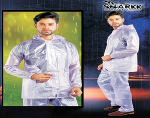 Sharkk <b>Think</b> Gents Safari Rain Suit PVC Waterproof Full Body Raincoat Lightweight Durable Rainwear for Bike Riding Travel - Product Image 3