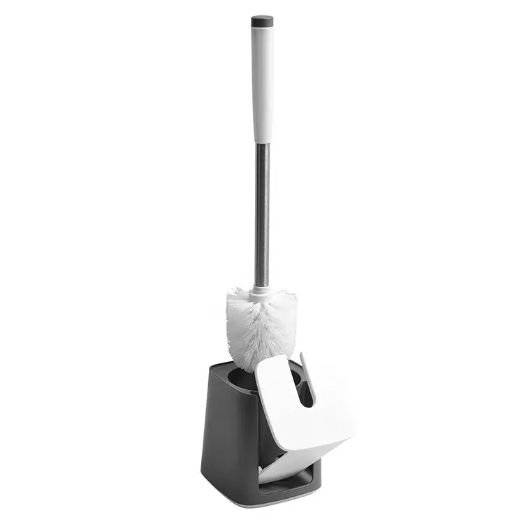 Square Plastic Washing Cleaning Accessories Toilet Brush Set With Long Handle And Bowl Toilet Brush With Holder
