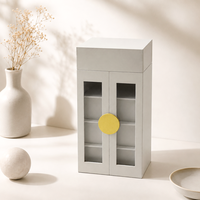 Caja de Regalo Rígida de Lujo Personalizada con Doble Puerta, Cajones y Ventana para Sets de Regalo de Belleza y Cuidado de la Piel