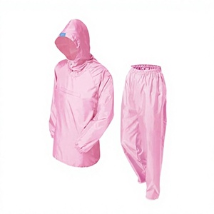 Ensemble imperméable unisexe avec veste à capuche et pantalon en polyester, vêtements de travail classiques, longueur standard, combinaison imperméable - Product Image 2