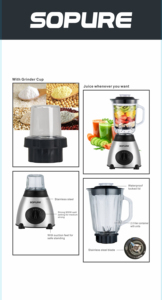 เครื่องปั่นอเนกประสงค์ SOPURE SP-BL01 900W 2.0L 8 ใบมีด สำหรับใช้ในครัวเรือน 2in1 - Product Image 3