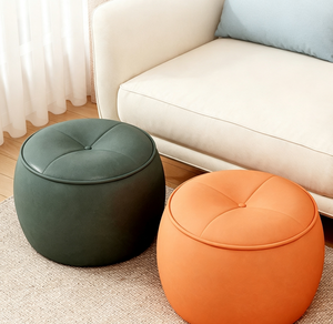 Pouf ottoman rond capitonné, tabouret de sol rembourré, siège de détente pour salon et chambre à coucher - Product Image 1