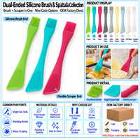 Spatule en silicone double extrémité de qualité alimentaire, résistante à la chaleur, antiadhésive, outil de cuisine pour mélanger la pâte, le beurre et la crème