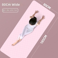 Tapis de yoga antidérapant 185 cm rectangulaire pour fitness à domicile, amortissant, silencieux, épaissi, en TPE, insonorisant, avec lignes de guidage