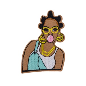Low MOQ Fashion Black <span class=keywords><strong>Girl</strong></span> Magic Custom patch ricamo Gum Design Black <span class=keywords><strong>Girl</strong></span> <span class=keywords><strong>Power</strong></span> Applique per vestiti ricamati - Product Image 3