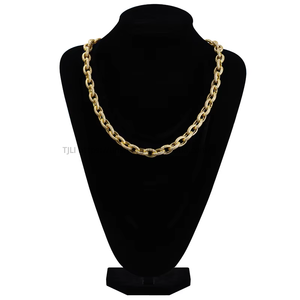 Popular European American <b>Cross</b>-border New Cuban <b>Chain</b> Street Hip-hop Personalized Trendy Men's Necklace Electroplated - Product Image 3
