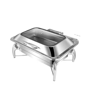 Calentador de Comida Hidráulico con Tapa Enrollable, Acero Inoxidable, 9L, Rectangular, de Lujo, Dorado, para Catering y Hoteles - Product Image 3