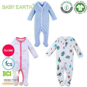Top vente nouveau-né bébé garçons et filles barboteuse combinaison 100% coton biologique une pièce tenue combinaison bébé - Product Image 5