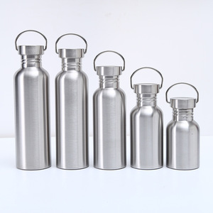<b>Hot</b> Sale Single Wall Electroplate Shiny Stainless Steel Camping Water Bottle Plastic Eco-Friendly Lid Boiling Water Applicable - Product Image 1