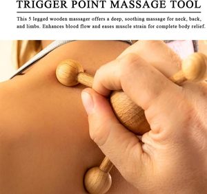 Outil de <span class=keywords><strong>massage</strong></span> en bois pour points de pression, forme d'araignée à 6 pattes, masseur manuel avec fonction musicale pour le cuir chevelu, le dos, le <span class=keywords><strong>cou</strong></span> <span class=keywords><strong>et</strong></span> les épaules - Product Image 3