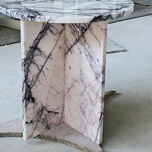 HRST Stone Morden Style <strong>Table</strong> <strong>Small</strong> <strong>White</strong> Purple Marble Coffee <strong>Table</strong> Custom Side <strong>Table</strong> with Living Room - Product Image 5